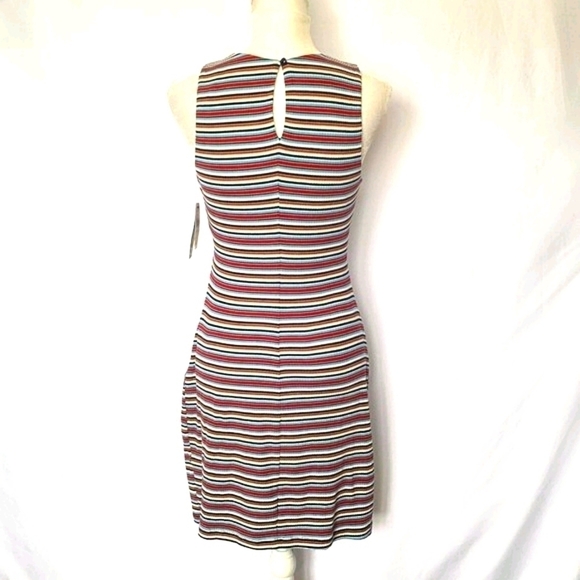 BCX Red White Blue Asymmetrical Hem Stripe Dress - Picture 8 of 16
